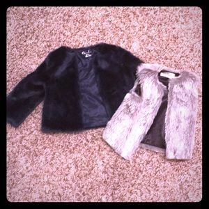 Girls 2T fur coat and vest